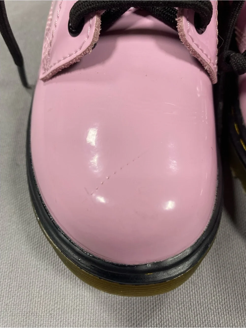 Dr. Martens Pink Air Wair Lace-Up Kids Boots with Black Trim